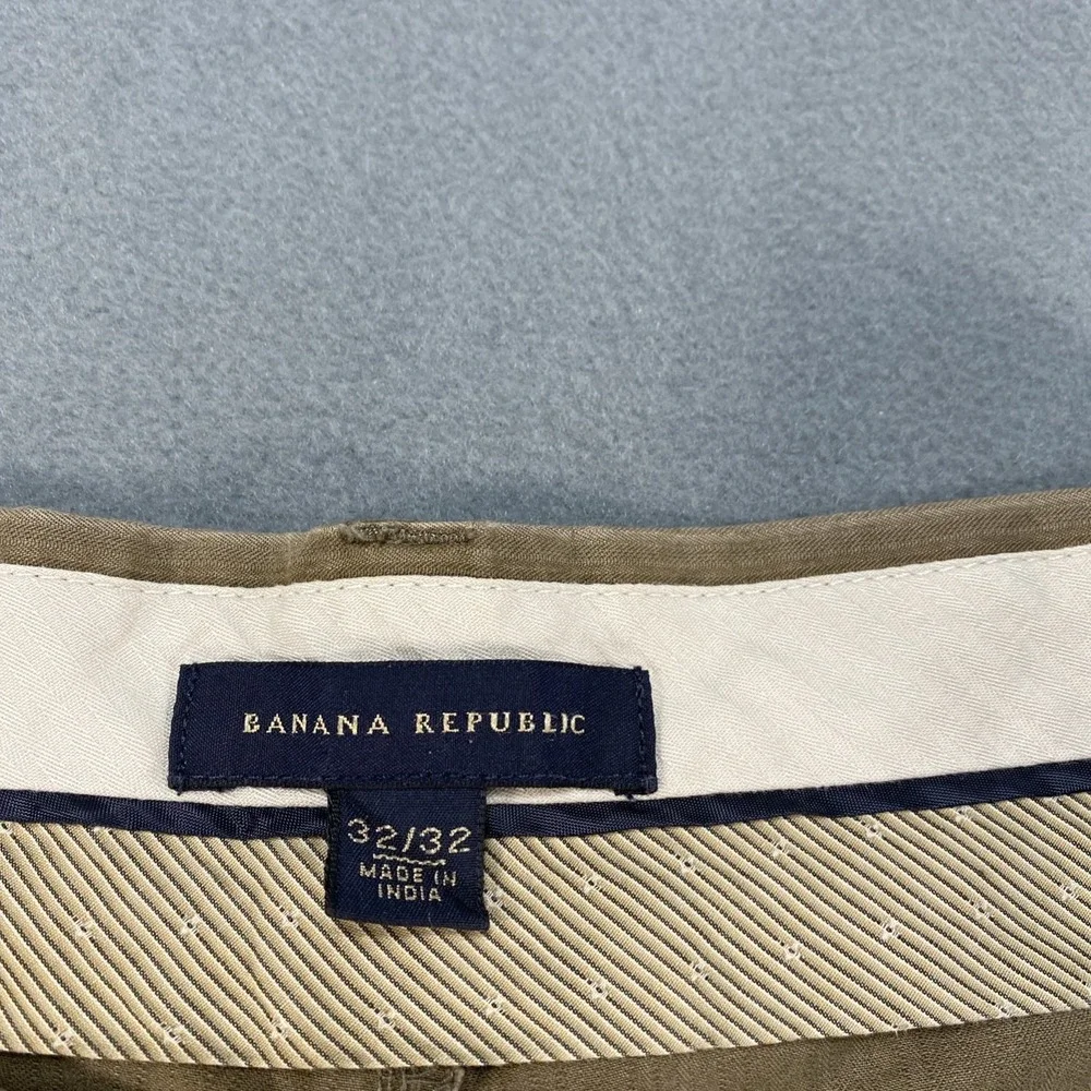 Banana Republic Mens Pants Chino Style Faded Wide‎ Leg Tan/Brown 32x32
